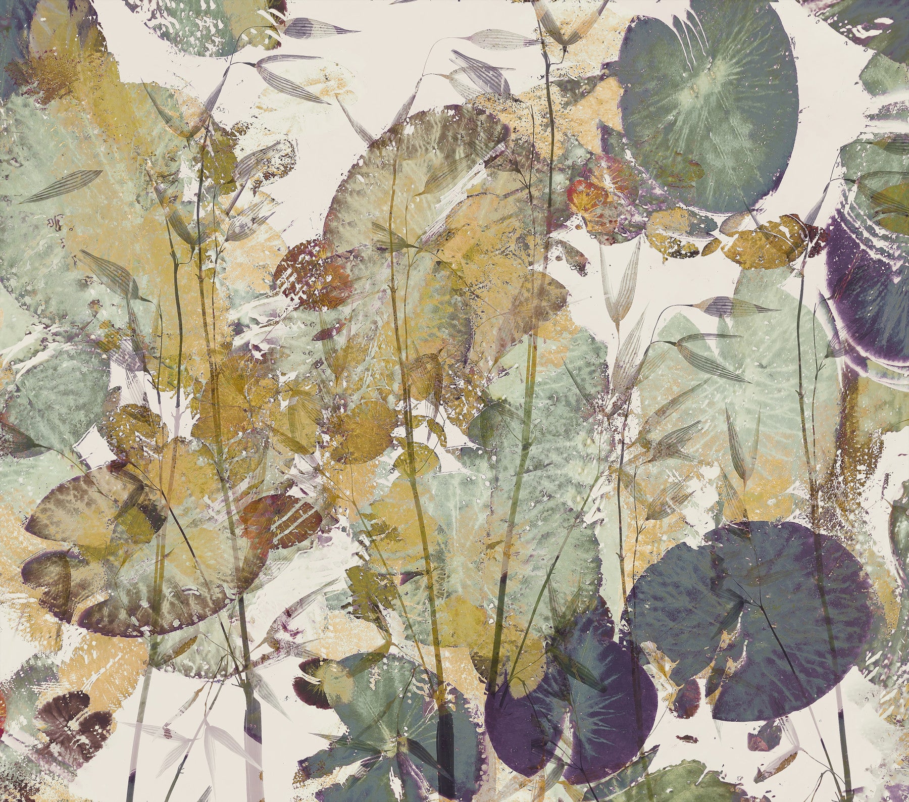 Lush Leaf Overlay Wall Mural -2307857 in your room — zoomed