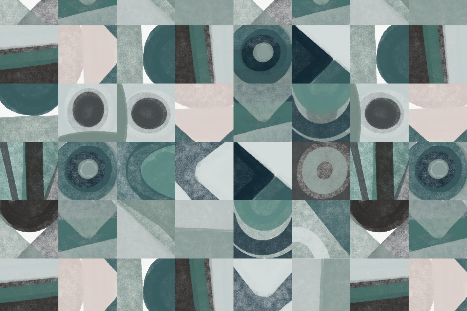 A serene geometric tile wall mural for your decor.

