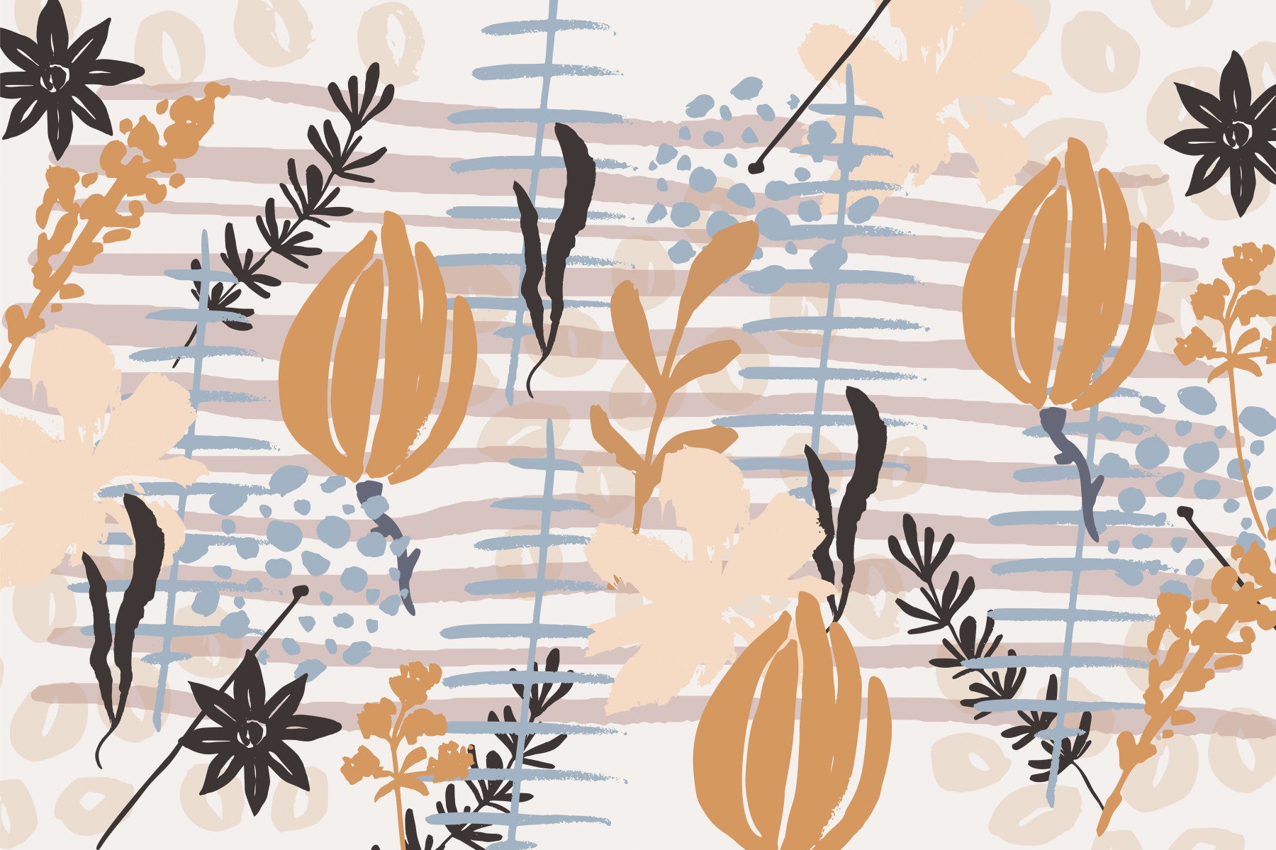 A beautiful artistic floral wallpaper mural with subtle brushstrokes.

