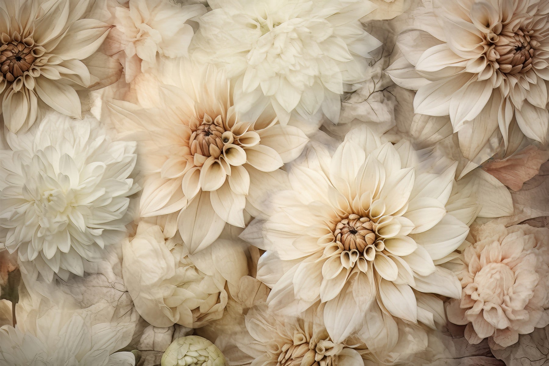 Neutral Bloom Wall Mural -2578266 in your room — zoomed
