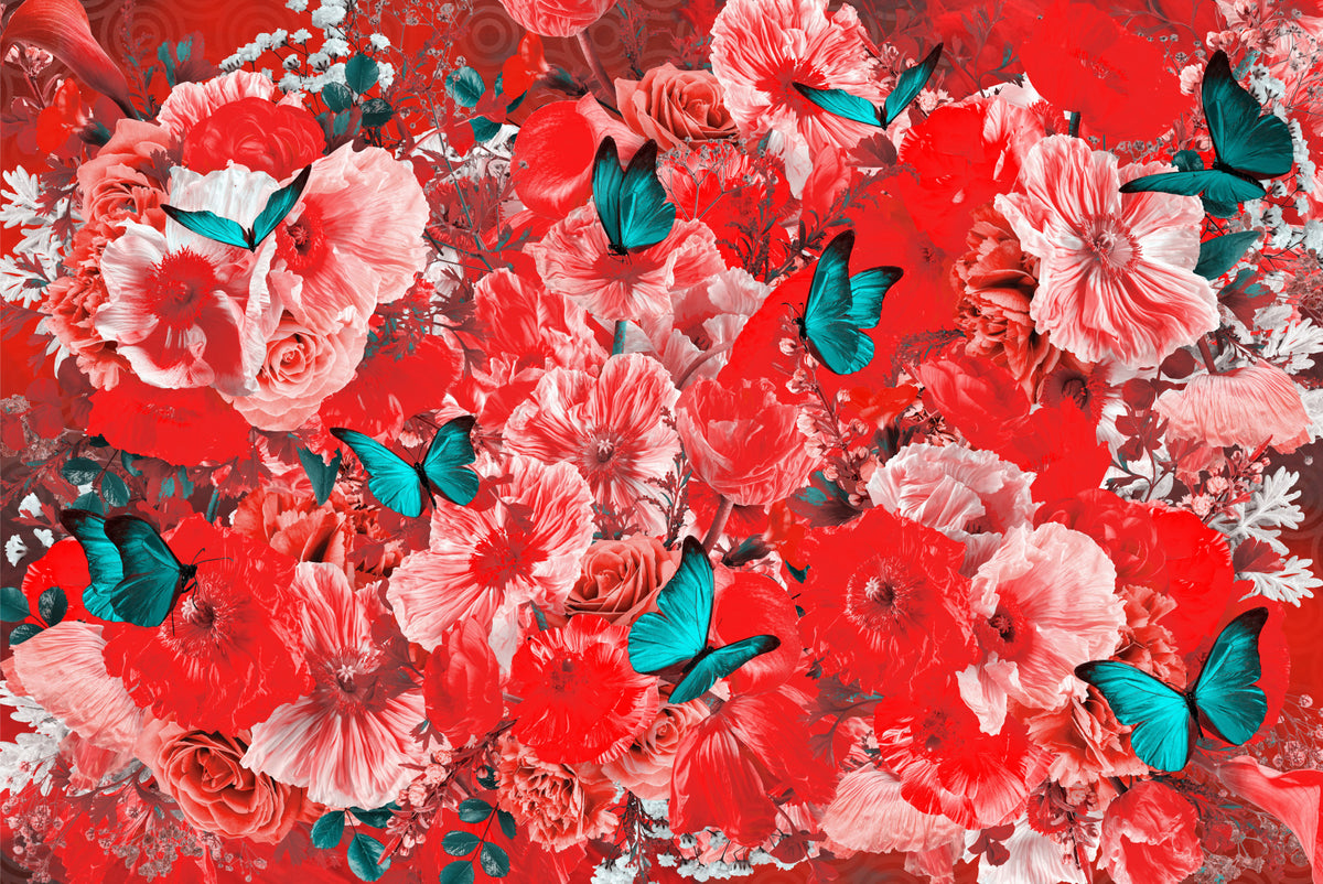 Crimson Bloom Wall Mural -2620709 in your room — zoomed
