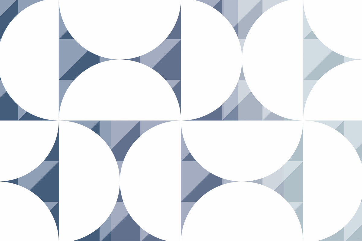 Geometric Blues Wall Mural - 2761196 in your room — zoomed