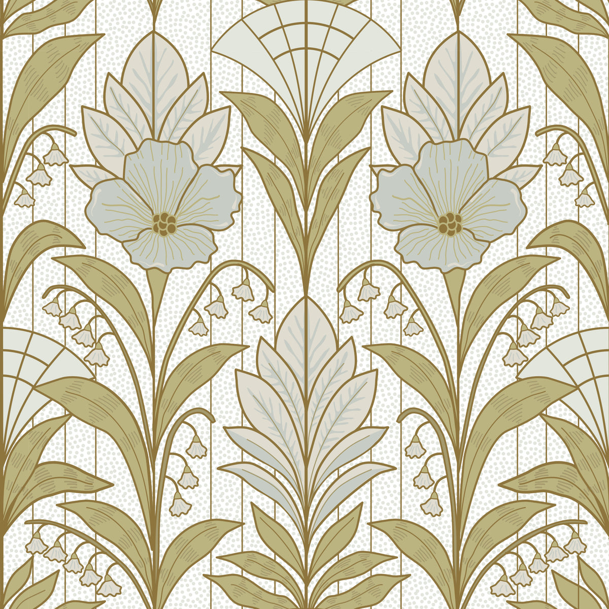 Light Lily of the Valley Art Deco Elegance Wall Mural in your room — zoomed