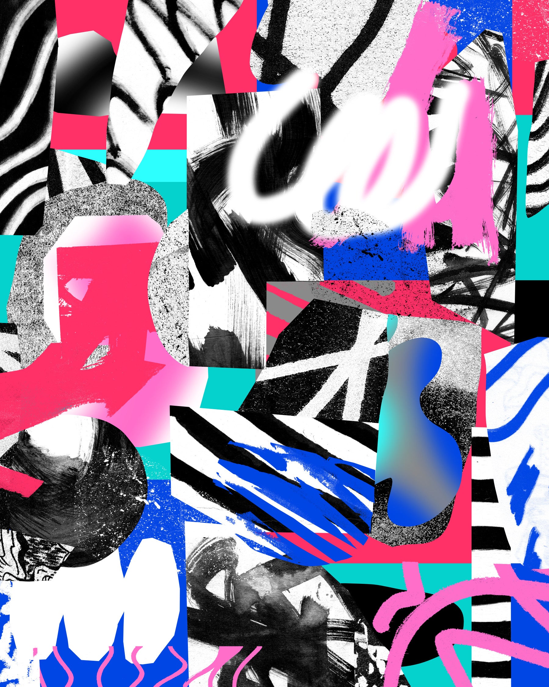 Dynamic Collage Wall Mural