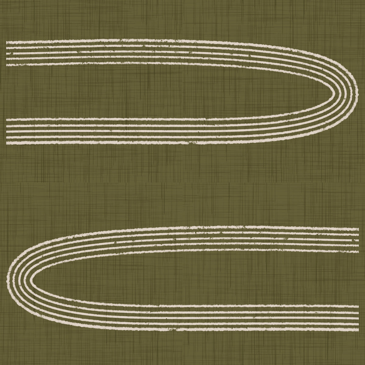 Retro Arch Lines - Soft Linen & Olive Mid Century Modern Wallpaper⁠ in your room