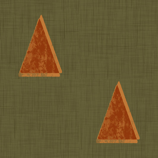 Japandi Triangle Grove - Olive Grove Minimal Mid Century Trees Wallpaper⁠
