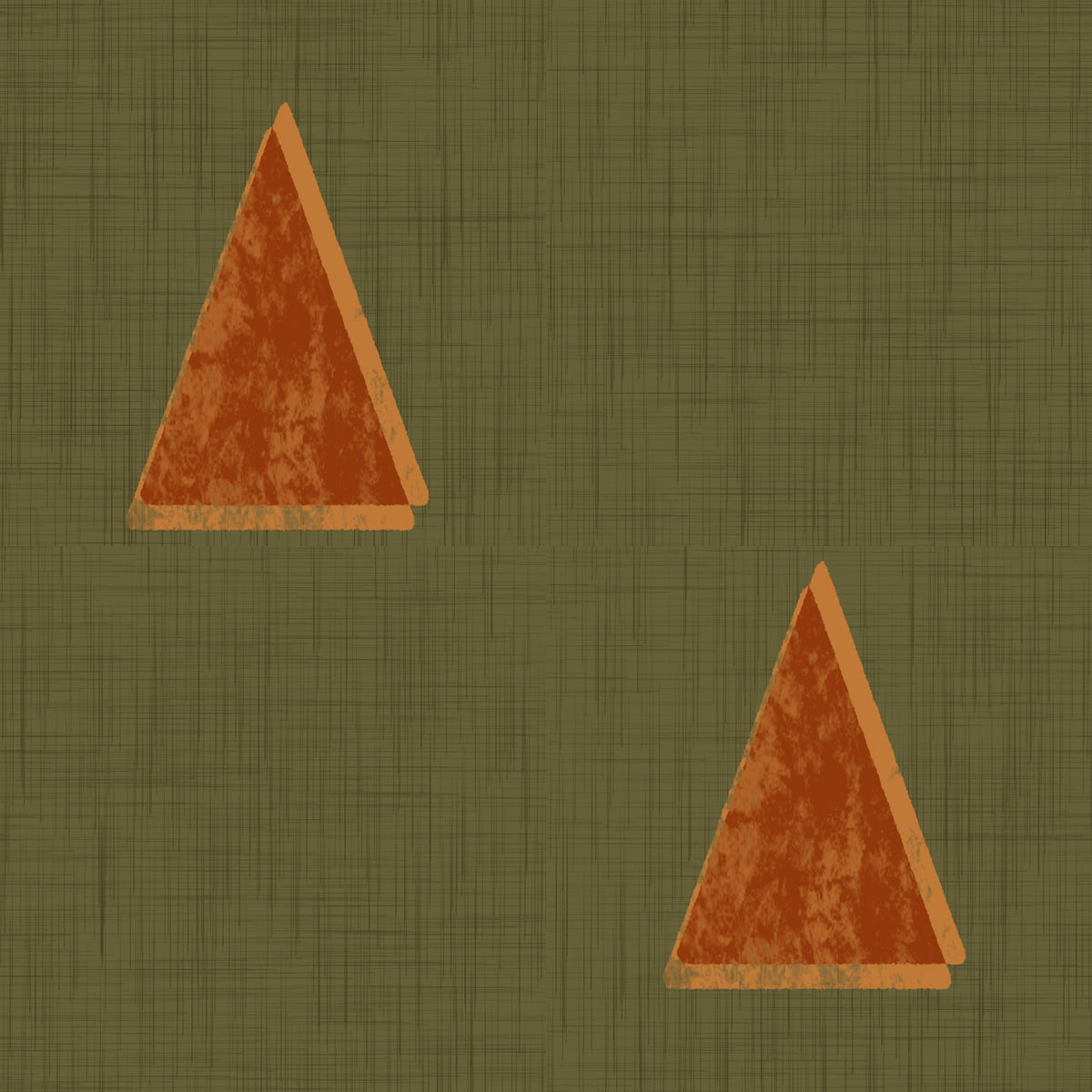 Japandi Triangle Grove - Olive Grove Minimal Mid Century Trees Wallpaper⁠
