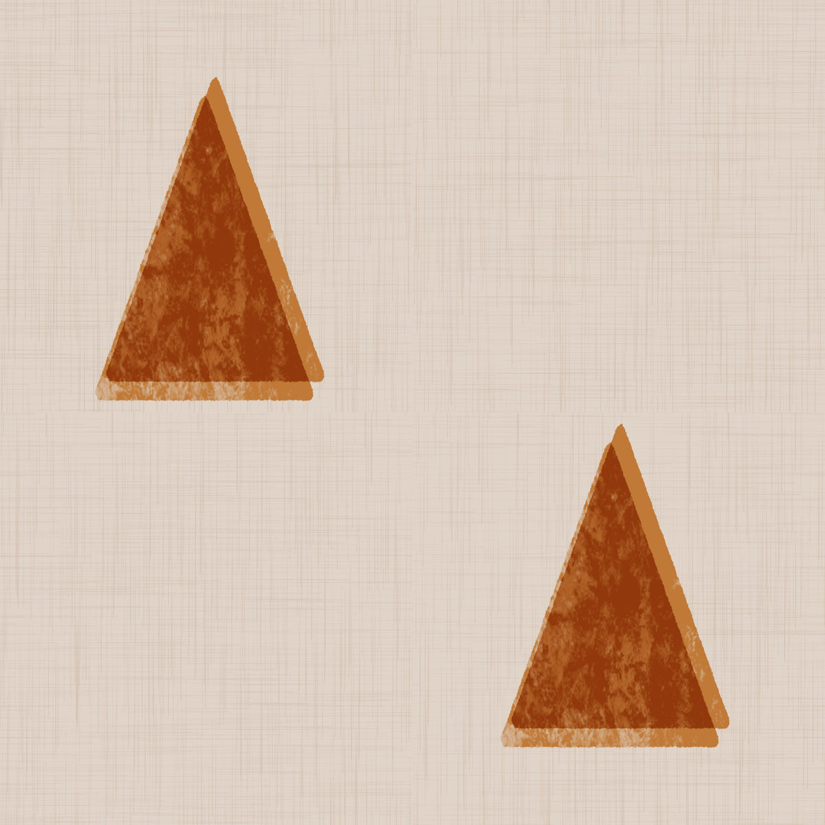 Japandi Triangle Grove - Soft Linen Minimal Mid Century Trees Wallpaper⁠