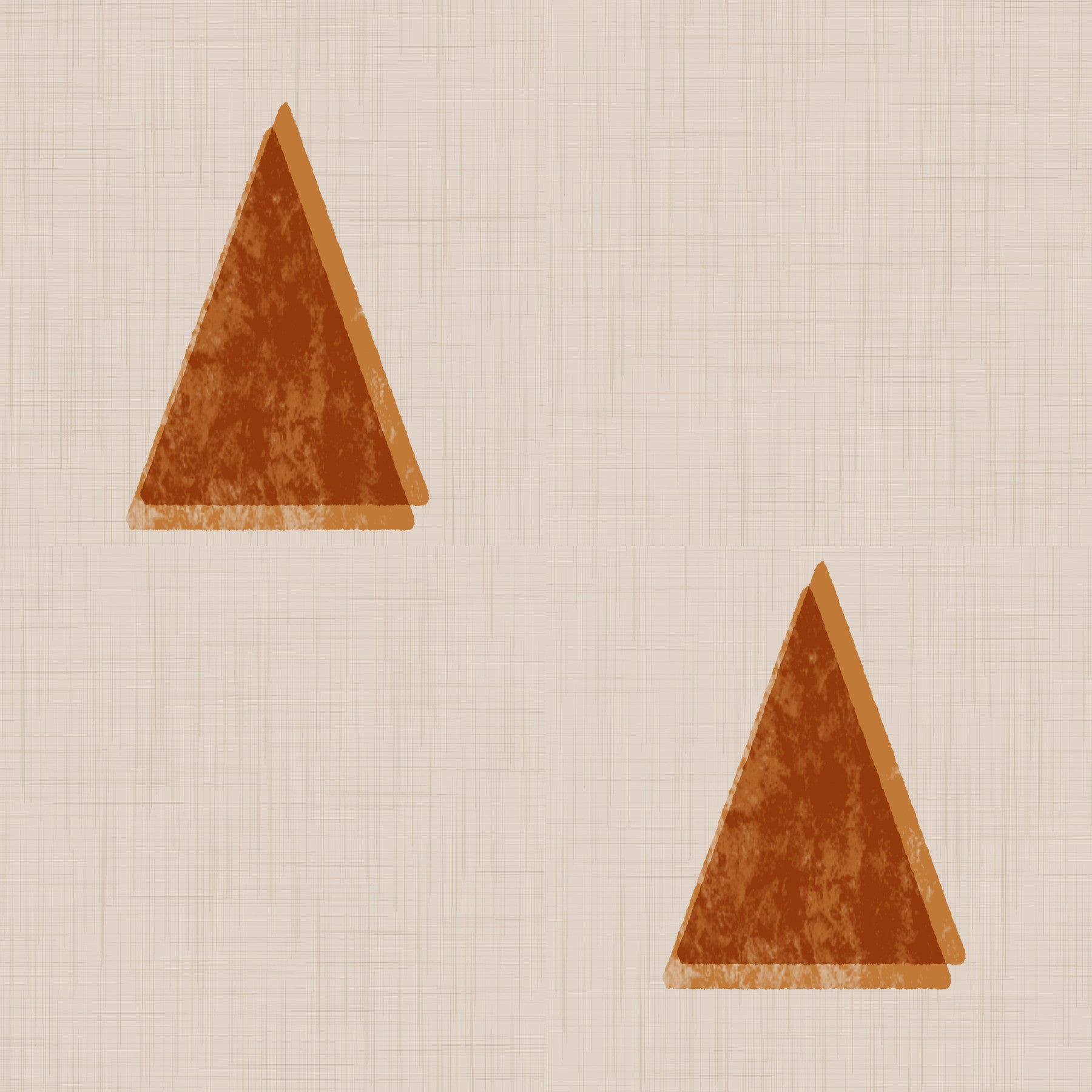 Japandi Triangle Grove - Soft Linen Minimal Mid Century Trees Wallpaper⁠ in your room — zoomed