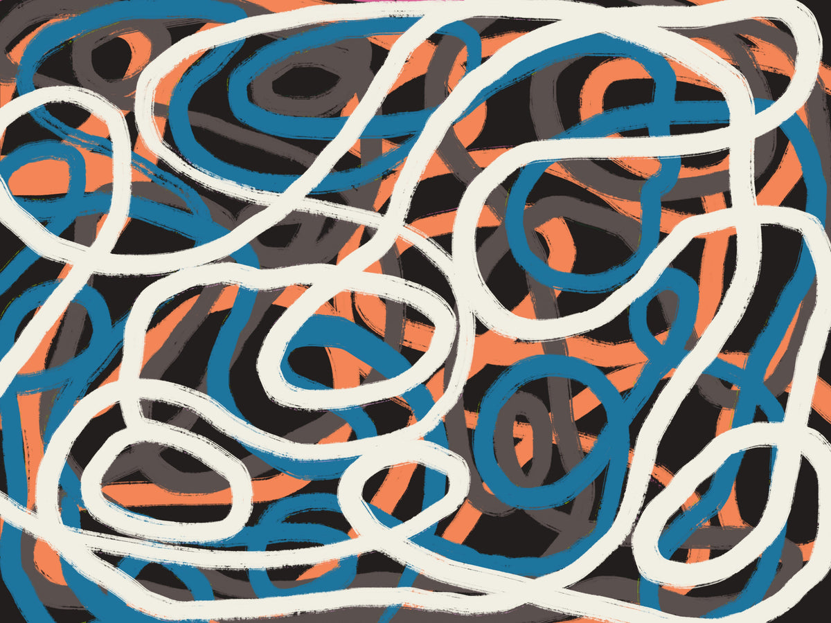 Brushstroke Maze Wall Mural - 2630428 in your room — zoomed
