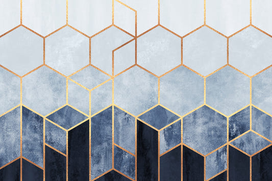 Gilded Hexagons Wall Mural - 2715907