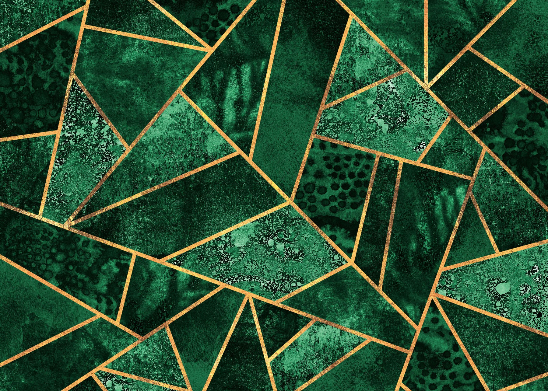 Emerald Geometrics Wall Mural - 2715971