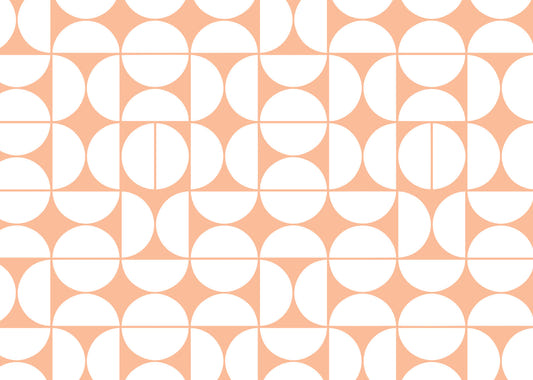 Peach & White Arcs Wall Mural - 2735424