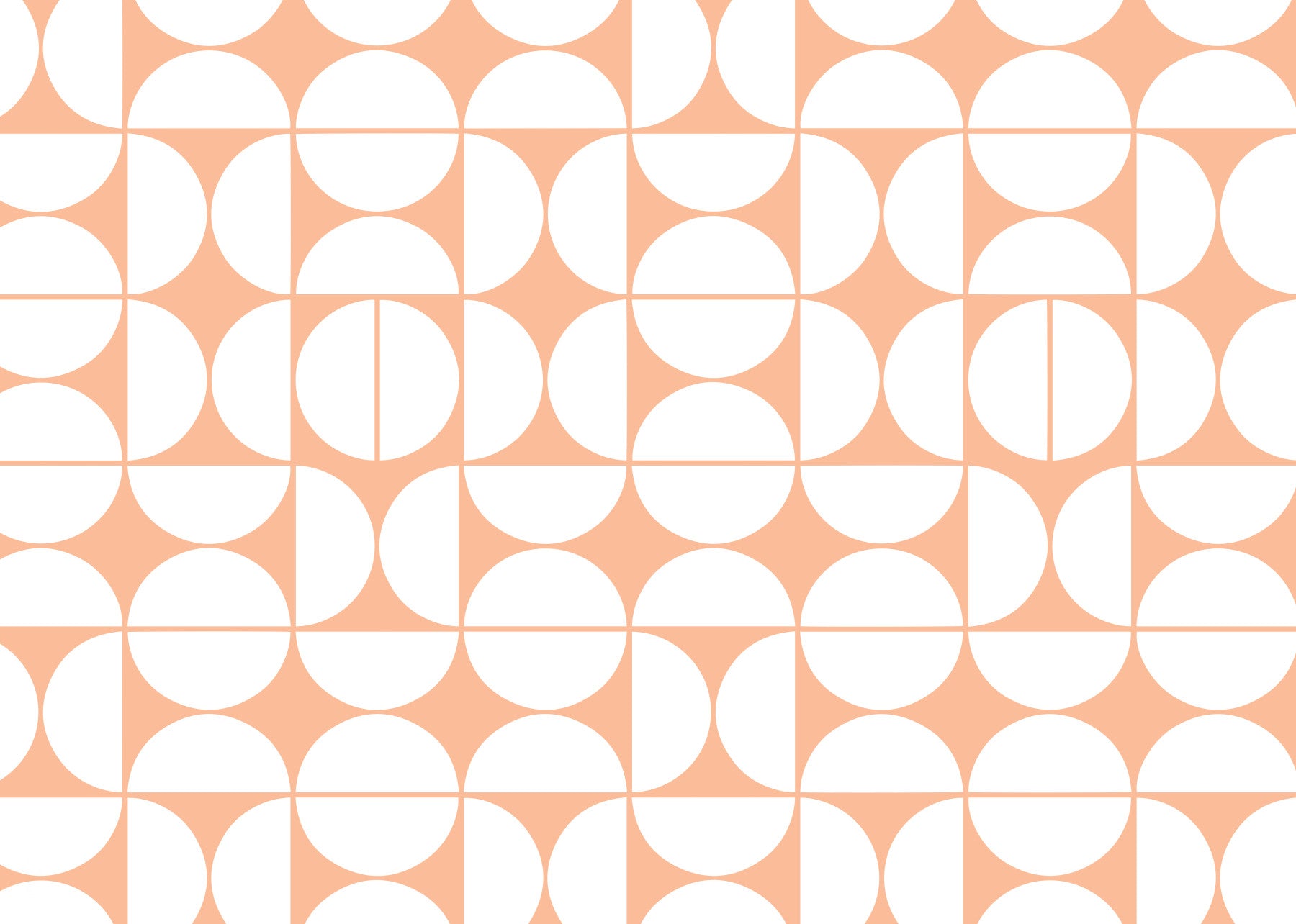 Peach & White Arcs Wall Mural - 2735424