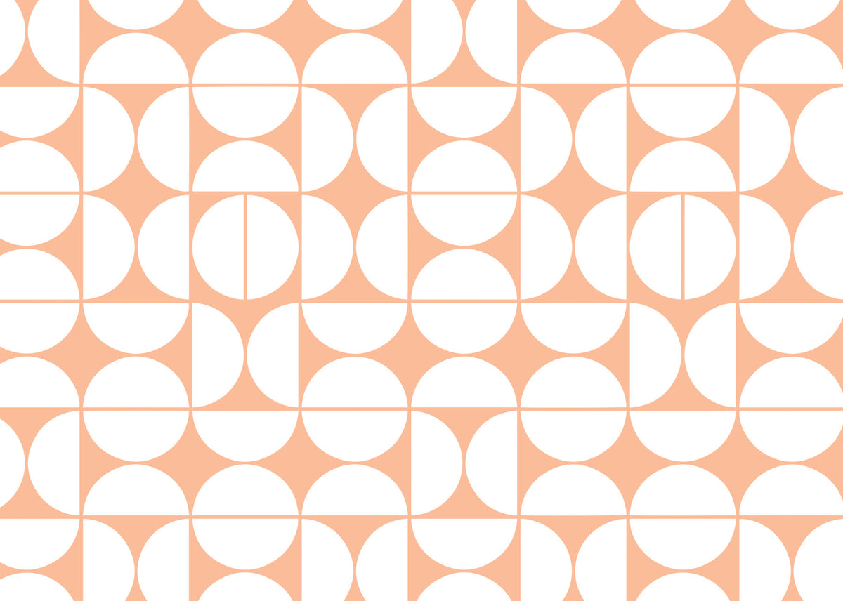 Peach & White Arcs Wall Mural - 2735424 in your room — zoomed