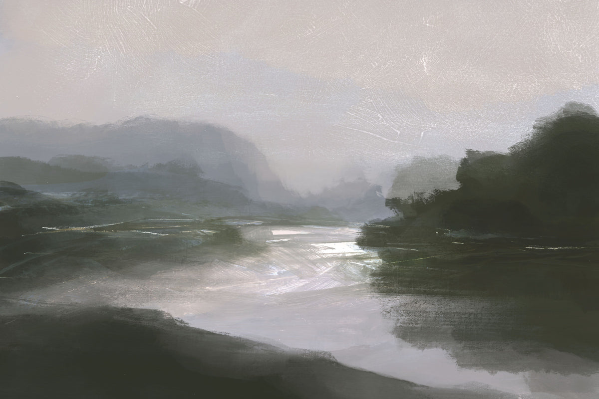 Misty River Scape Wall Mural -2926925 in your room — zoomed