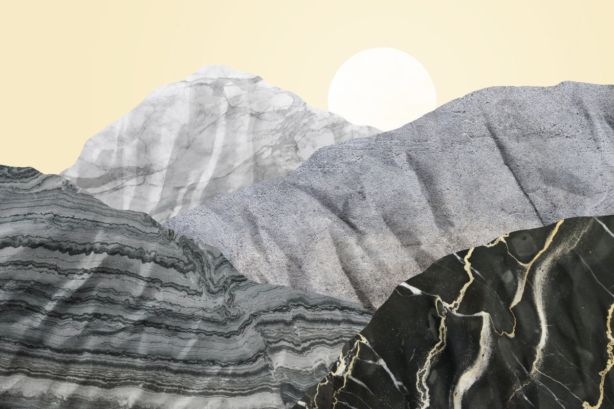 Stony Peaks: Marble Sun Wall Mural -2583867 in your room — zoomed