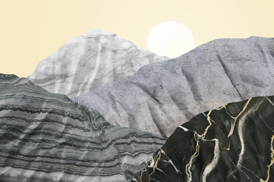 Stony Peaks: Marble Sun Wall Mural -2583867