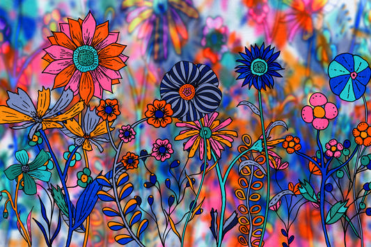 Vibrant Wildflower Wonderland Wall Mural