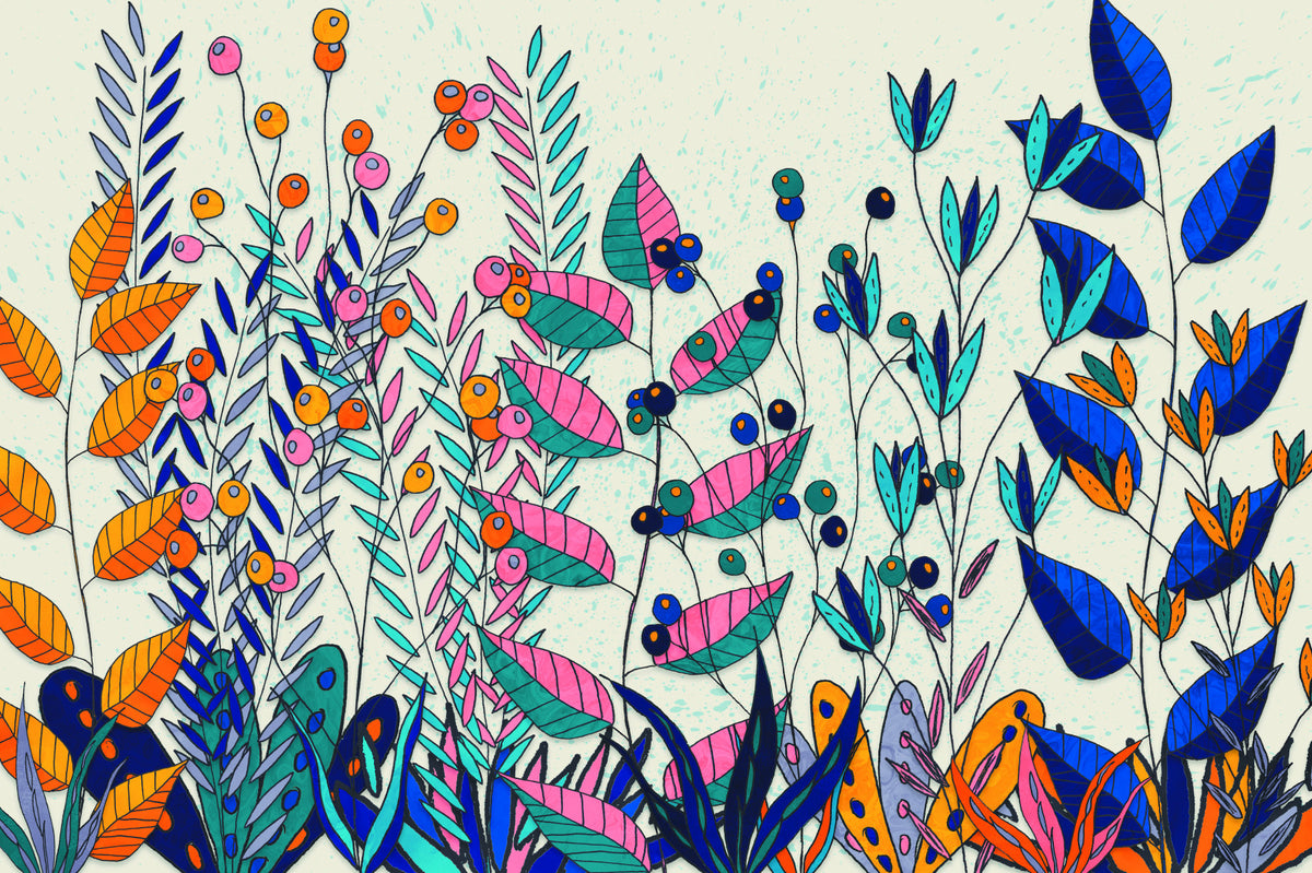Eclectic Bold Garden Wall Mural in your room — zoomed