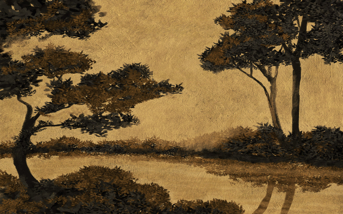 Golden Mist Waterscape Wall Mural -2887503