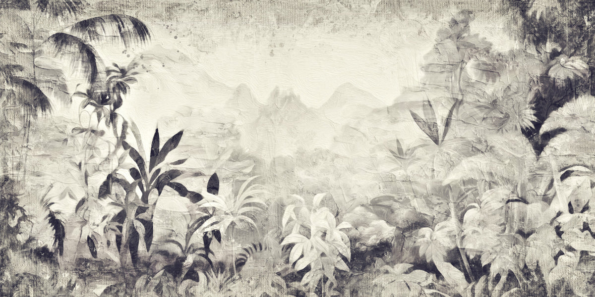 Monochrome Jungle Dream Wall Mural -2530925