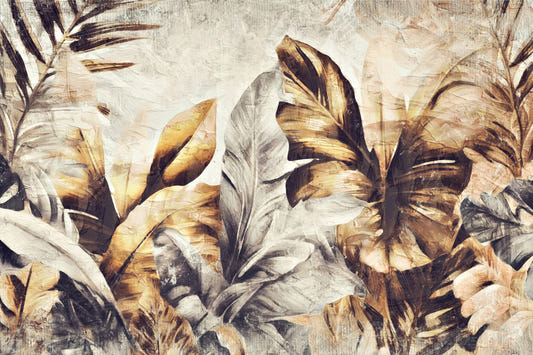 Golden Palm Abstract Wall Mural -2530883