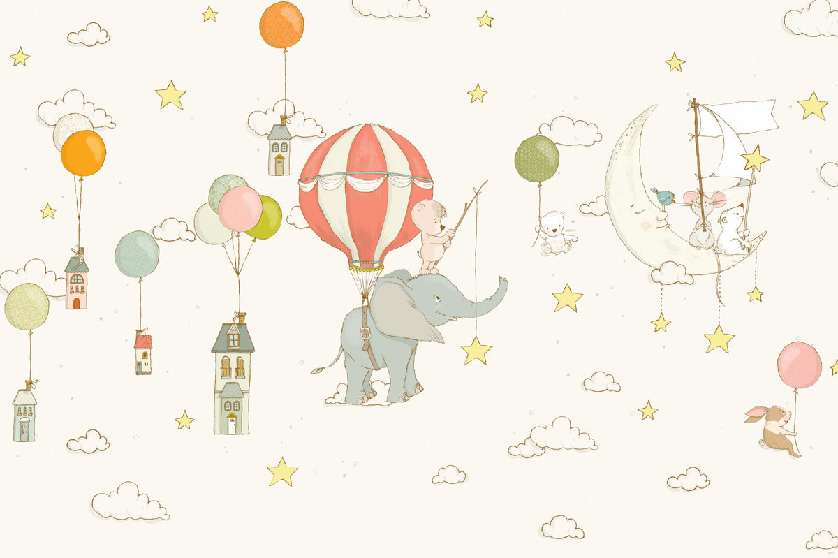 Moonlight Balloon Flight Wall Mural -2759472 in your room