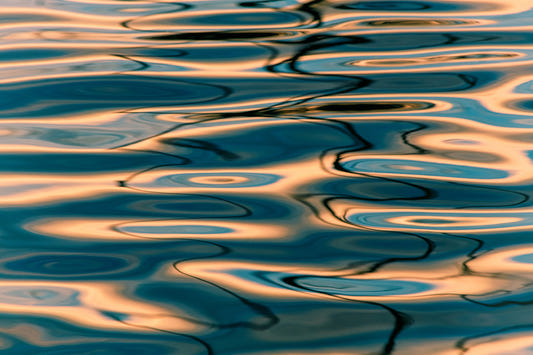 Liquid Gold: Azure Reflections Wall Mural -2218520
