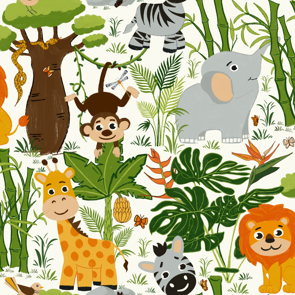 Jungle Friends Adventure Wallpaper⁠ in your room