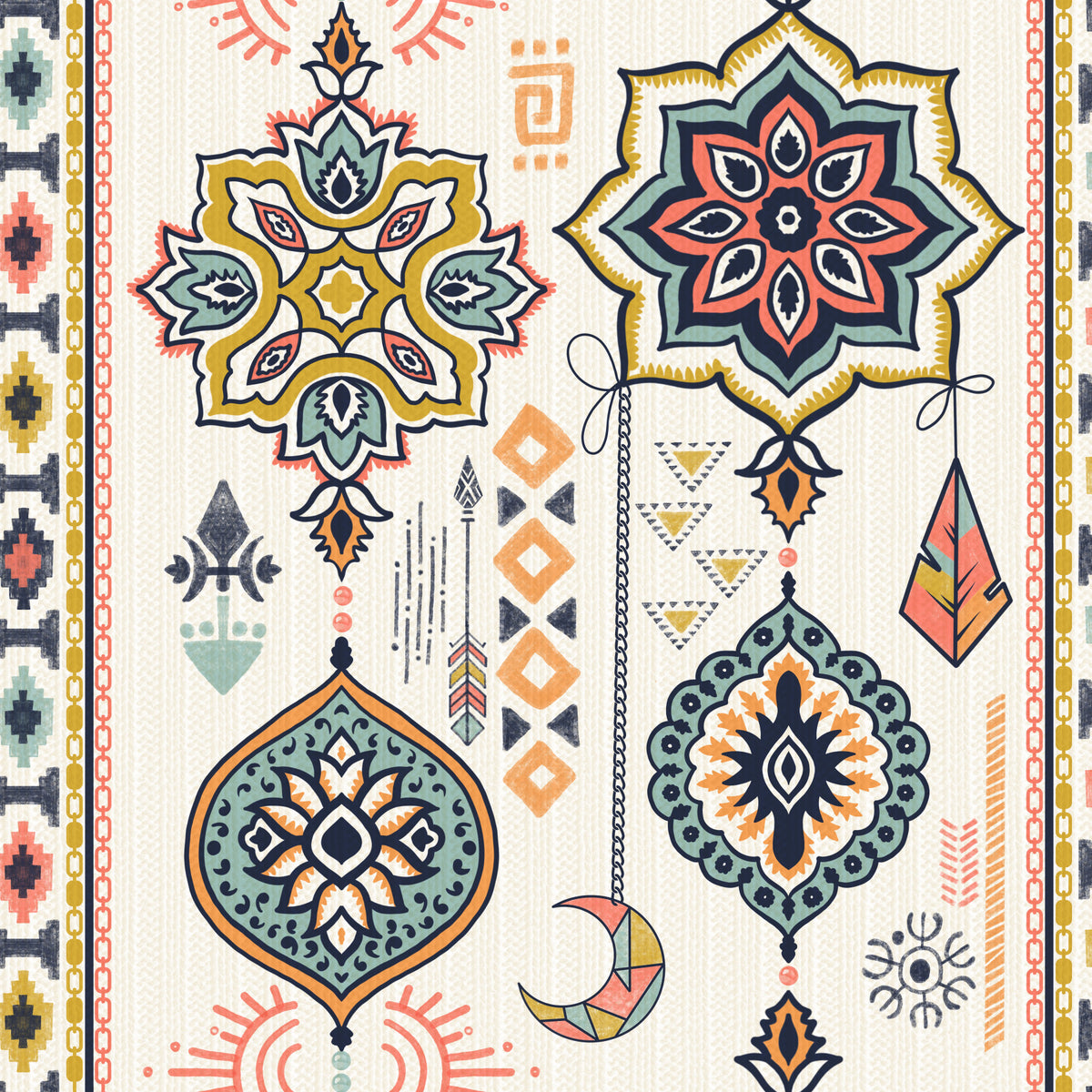 Boho Charms Wallpaper⁠ in your room — zoomed