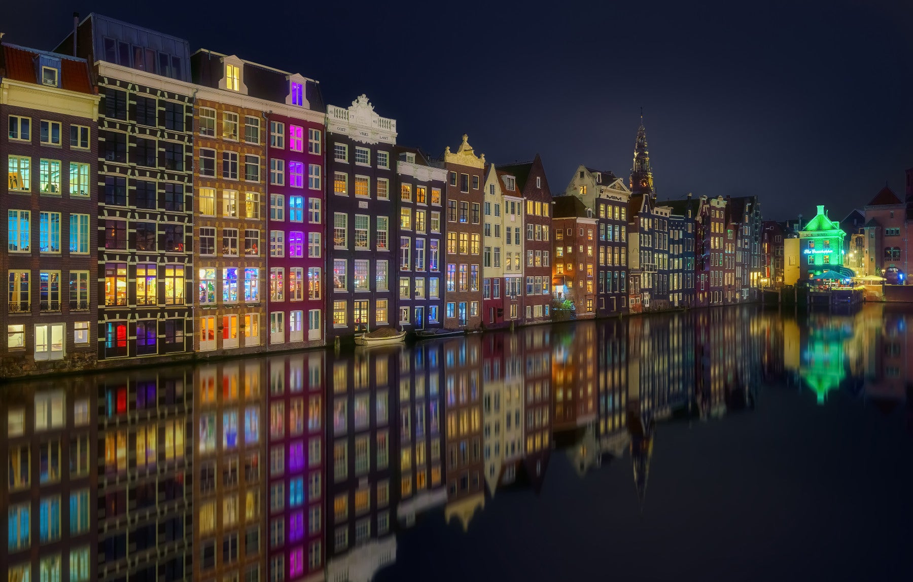 Amsterdam Nights: City Lights Wall Mural -2268523 in your room — zoomed