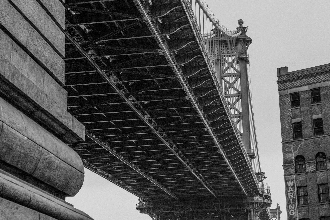 Urban Arch: Black & White Bridge Wall Mural -2121314