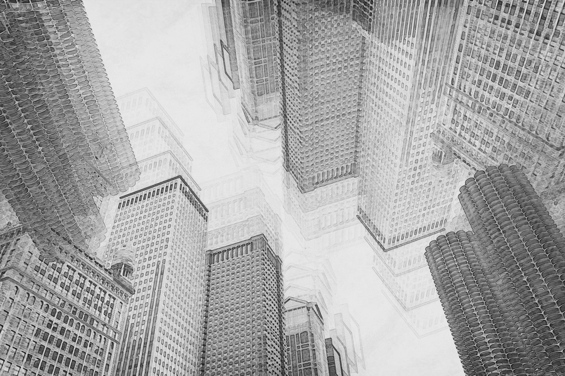 Cityscape Sketch Wall Mural -2337342
