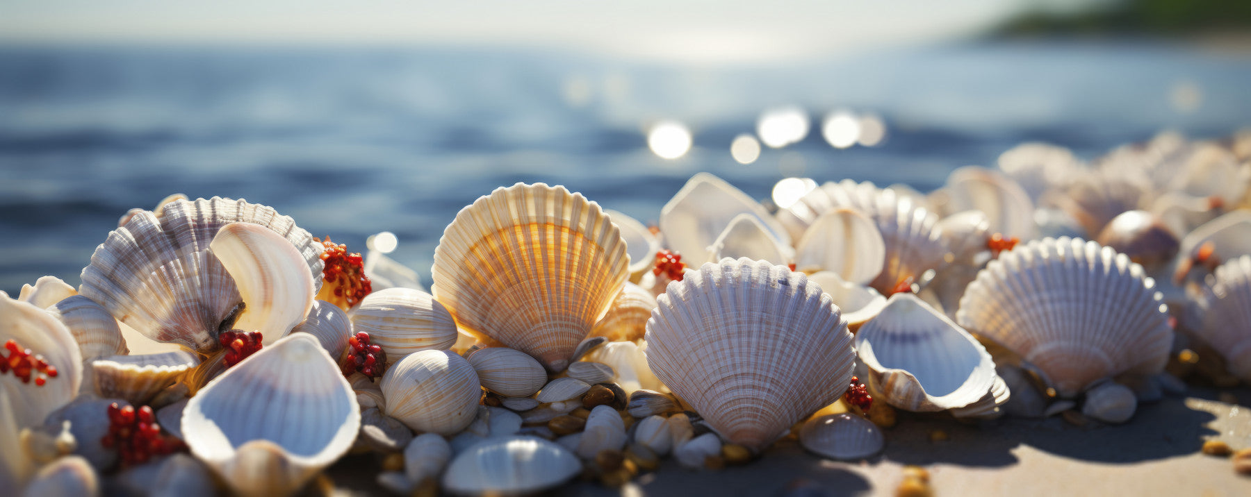 Seashell Serenity wallpaper evoking calm ocean vibes and relaxed beach aesthetics.