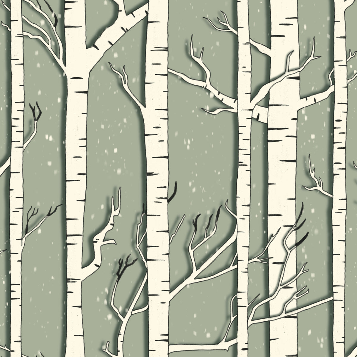 Winter Birch Whispers Wallpaper⁠ in your room — zoomed
