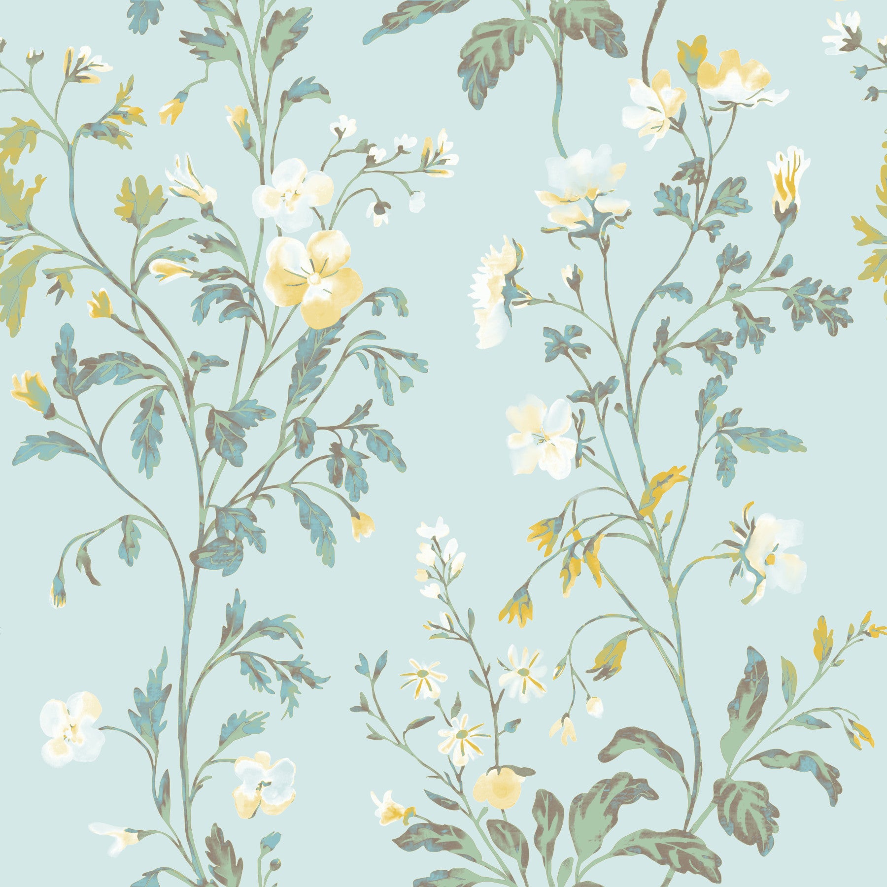 Light Pastel Botanical Dream Wallpaper⁠ in your room — zoomed