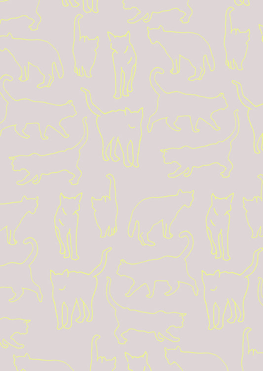 Neon Cats Wall Mural