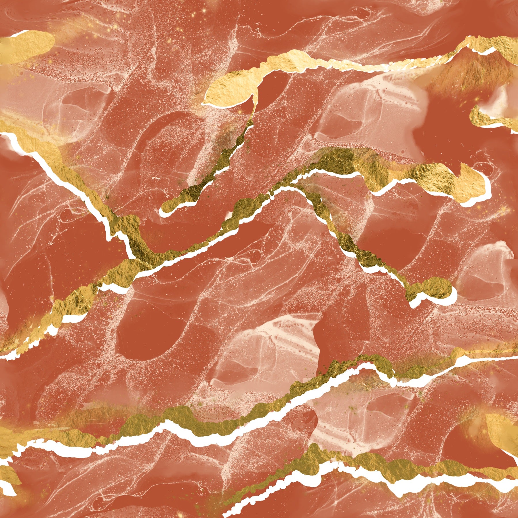 Golden Veins Burnt Sienna Marble Wall Mural – Luxurious abstract marble design with warm burnt sienna tones and shimmering gold veins.