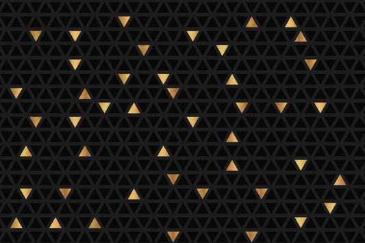 Luxury Black and Gold Triangles Wall Mural