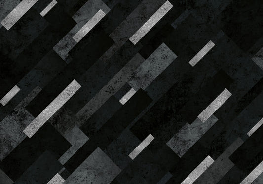 Silver Grey Charcoal Layered Pattern Wall Mural