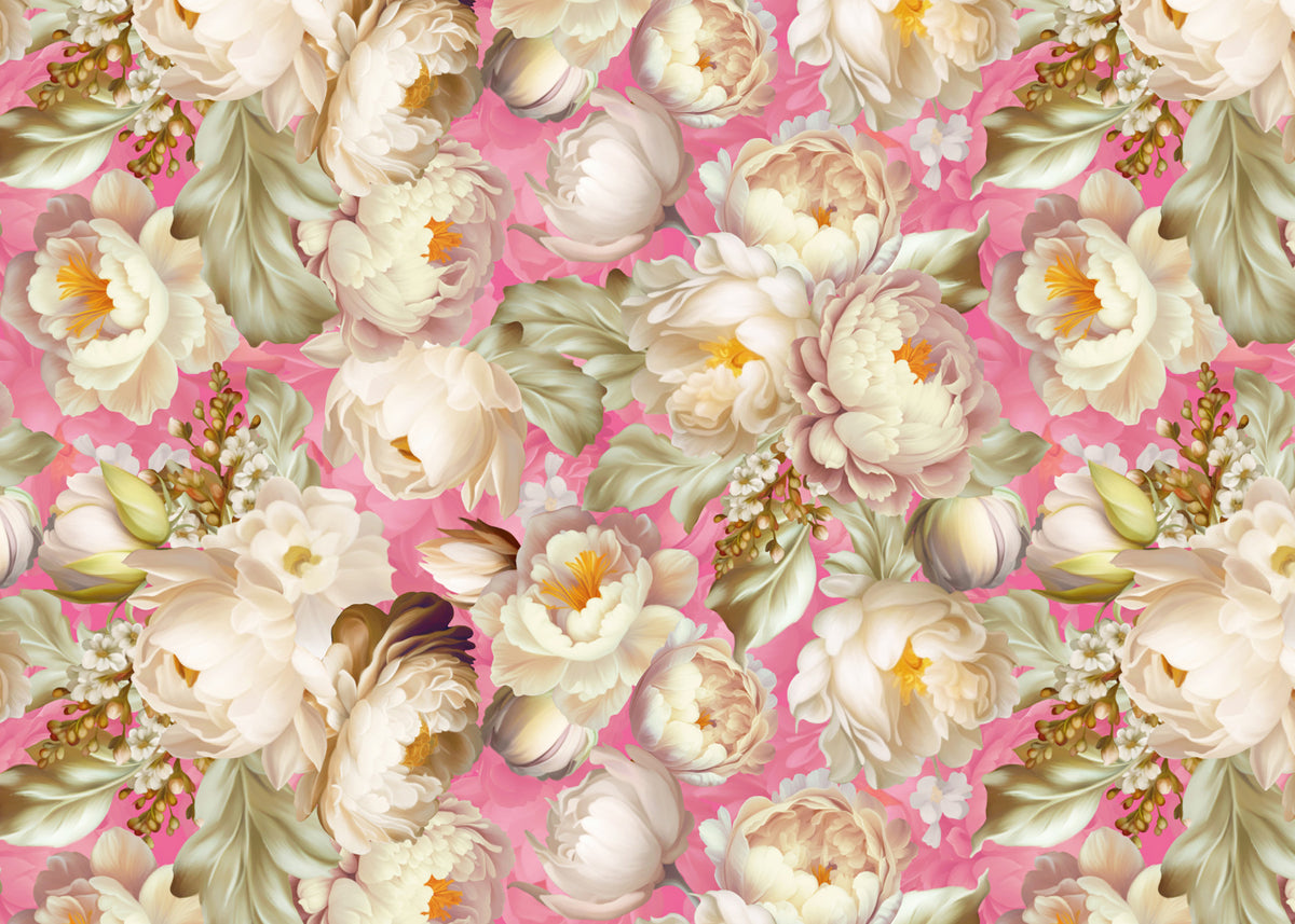 Pink Blossom Burst Wallpaper Wall Mural in your room