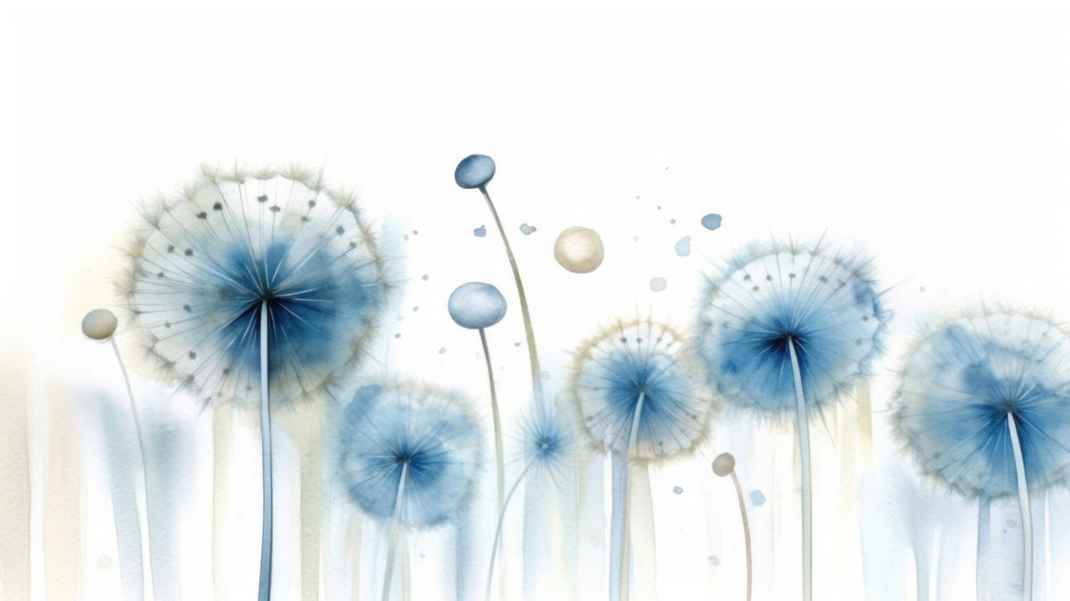 Azure Dreams: Dandelion Whispers Wall Mural in your room