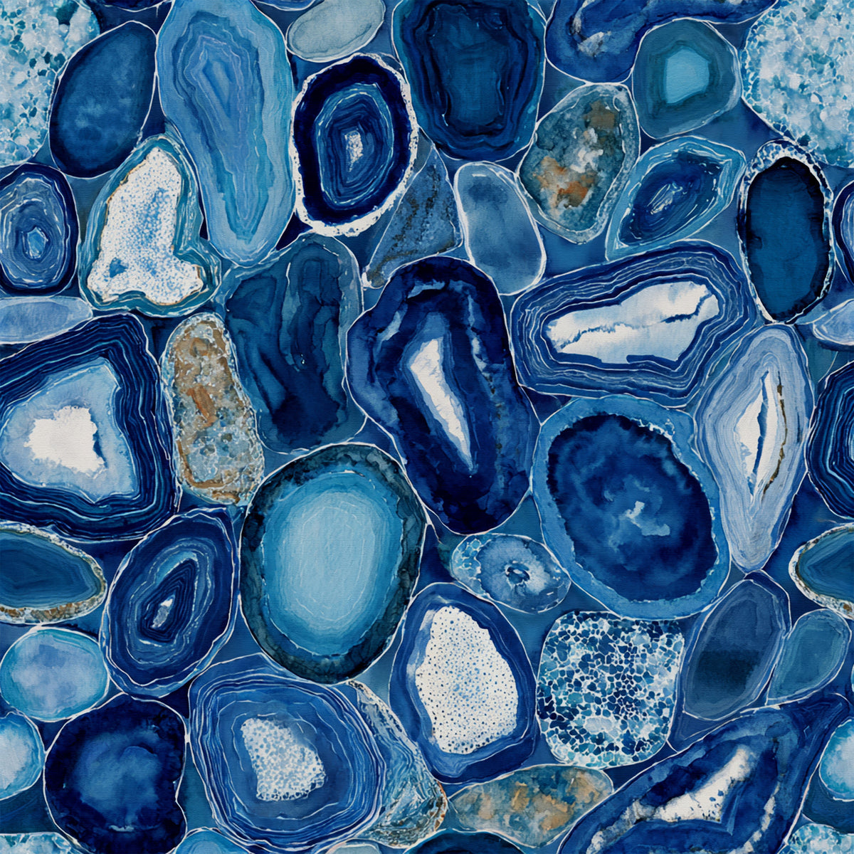 Blue Agate Stone Slices Wallpaper⁠ in your room