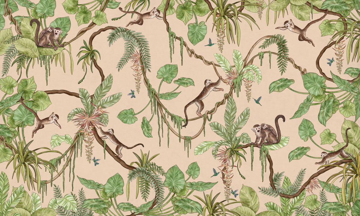 Jungle Playtime Wall Mural in your room — zoomed