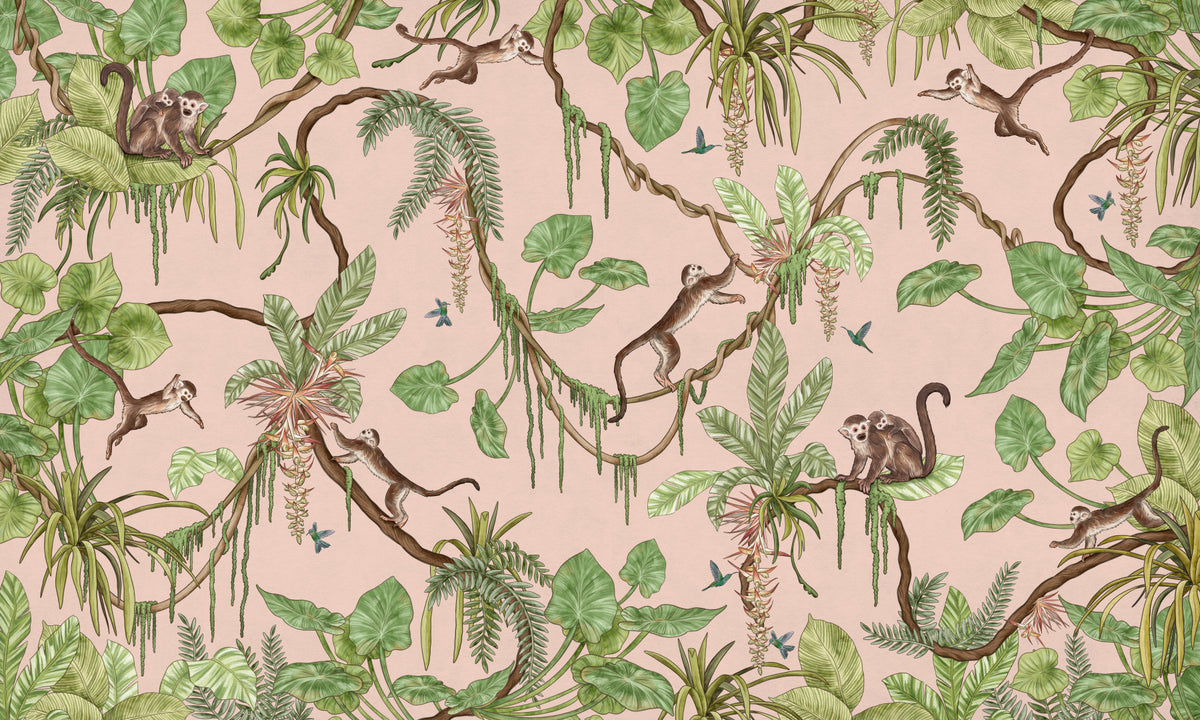 Monkey Business in Paradise Wall Mural in your room — zoomed