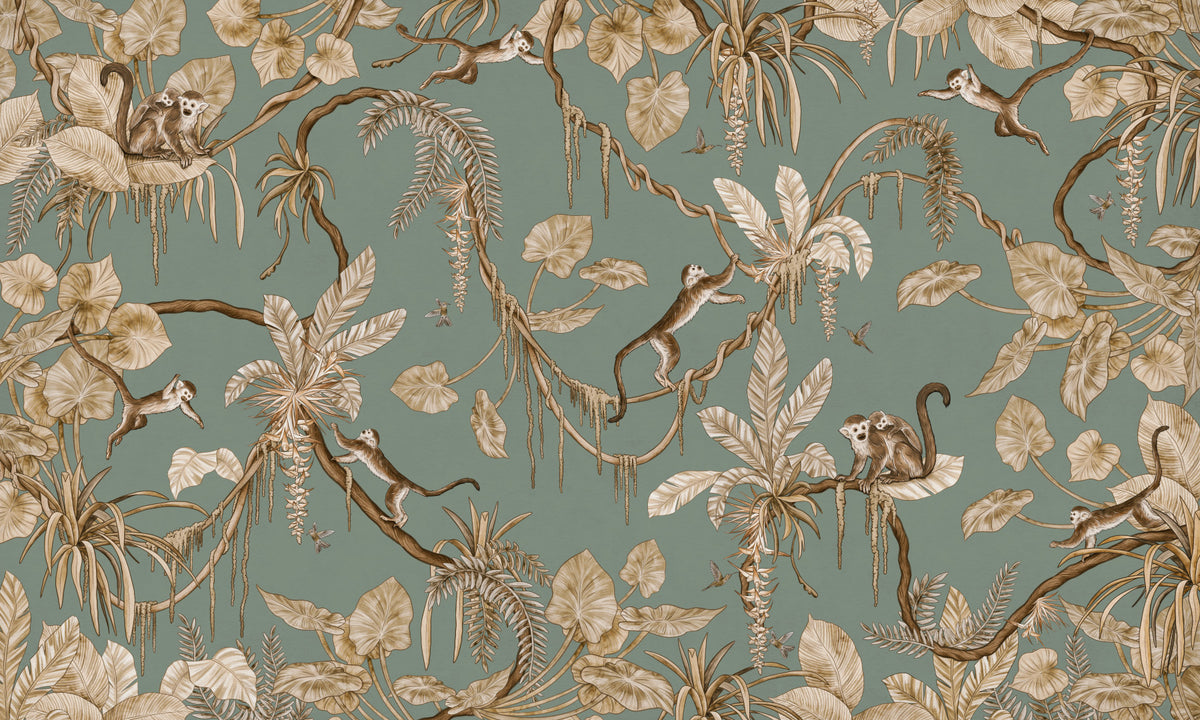 Monkey Business Wallpaper Wall Mural in your room — zoomed