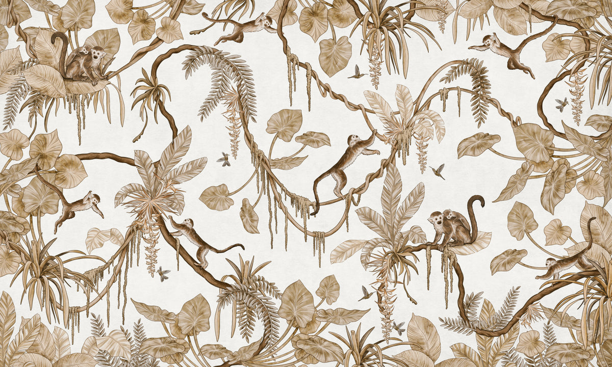 Botanical Monkeys Wall Mural in your room