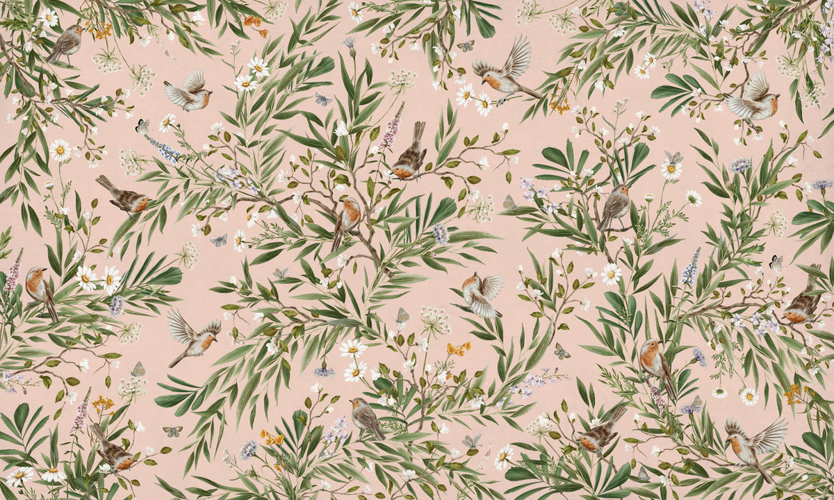Robin's Bloom Wall Mural