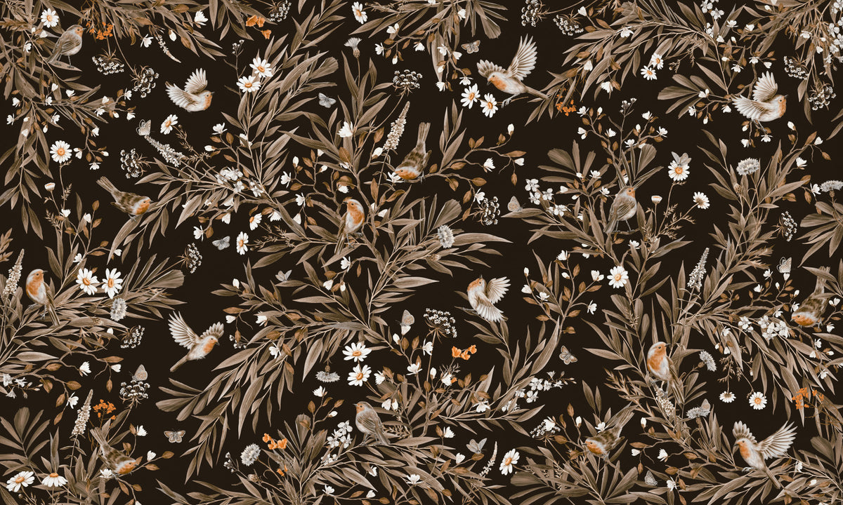Serene Songbirds Wall Mural in your room